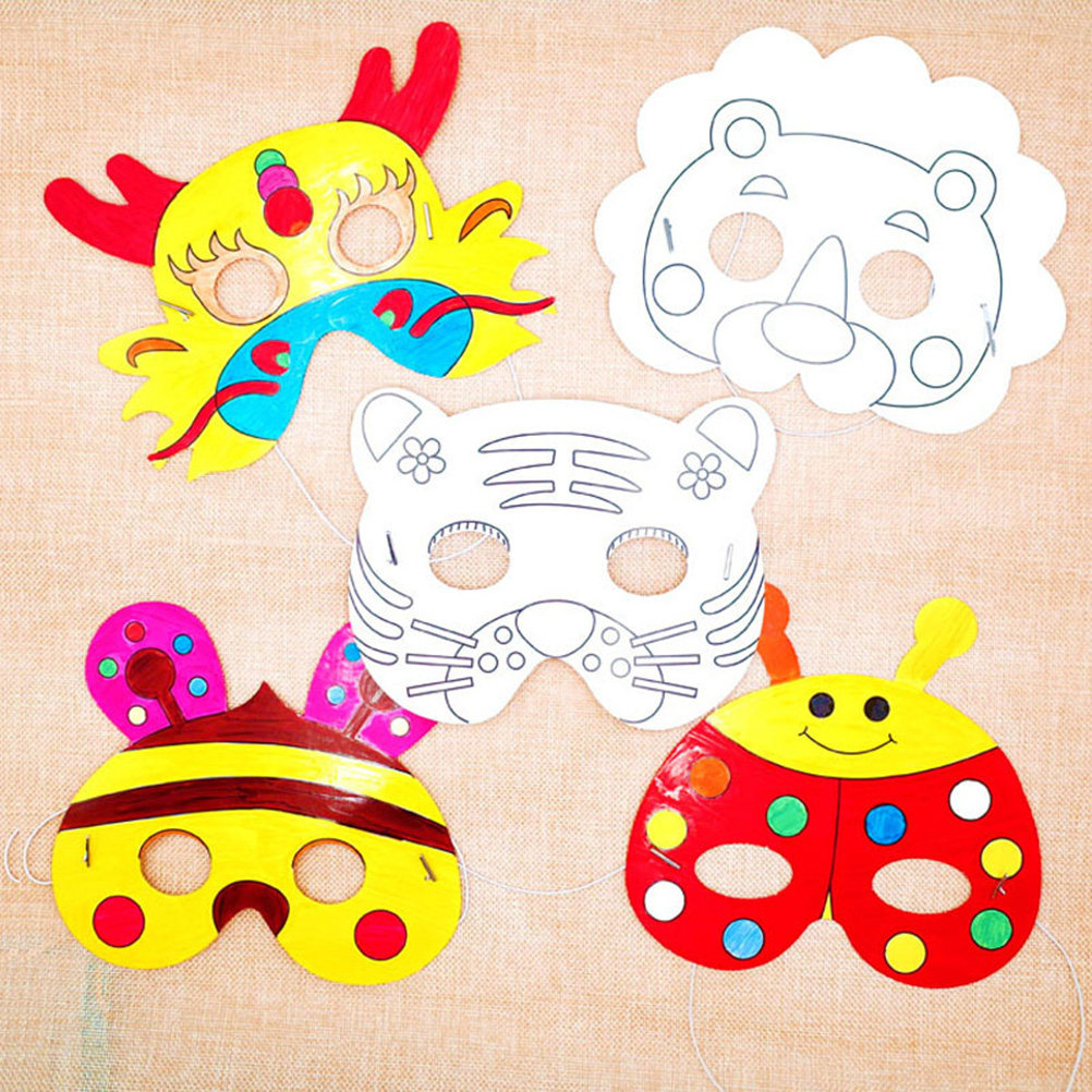 Kids Face Mask - 10Pcs Paper Mask Craft Kit Kids