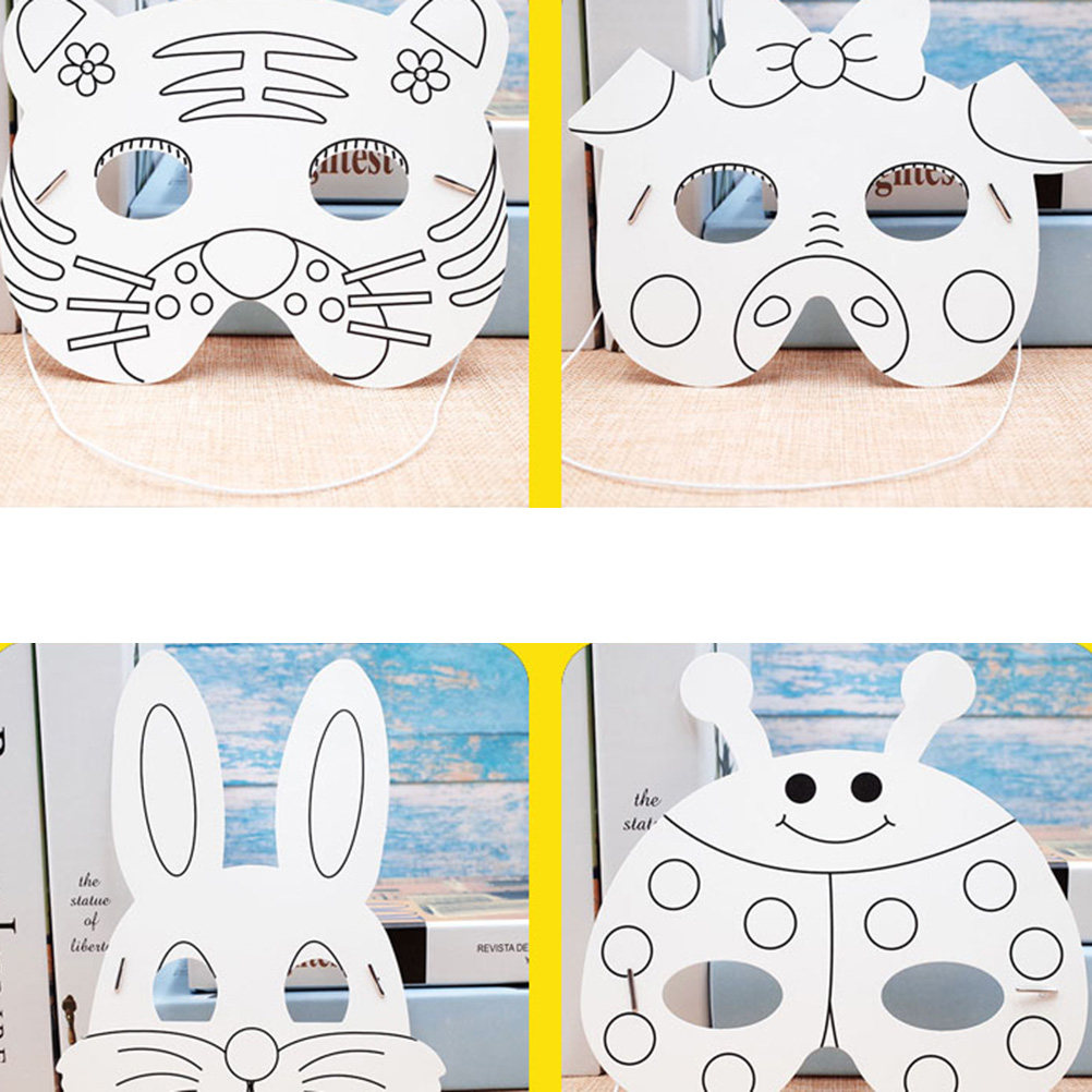 10Pcs Paper Mask Craft Kit Kid - Kids Face Mask 评论和价格