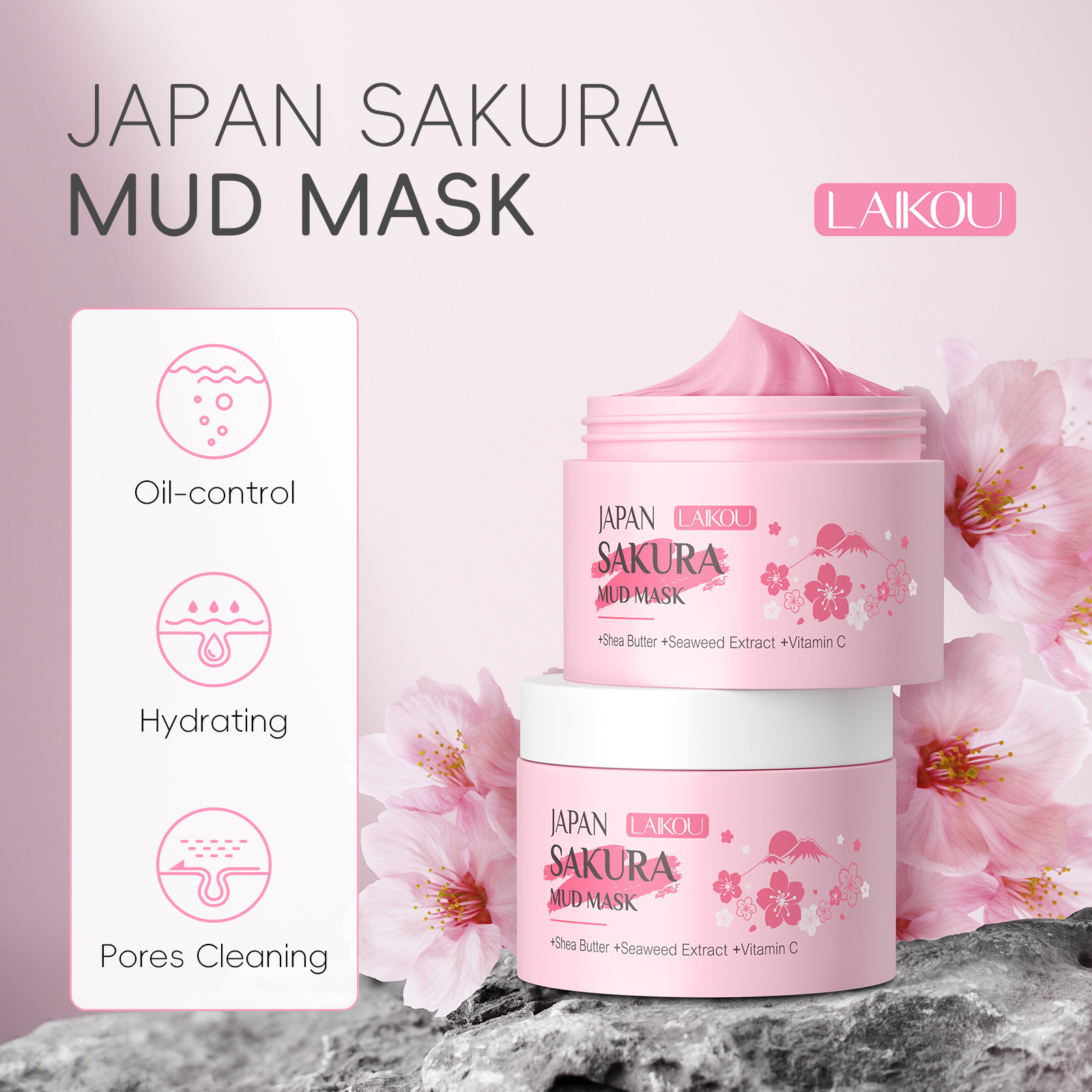 LAIKOU Sakura Clay Mask 25g 90 - Dust Mask Construction 评论和价格
