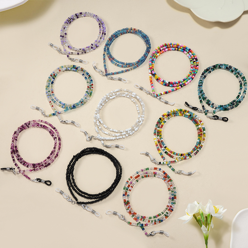 【F】 Colorful Rice Bead Glasses - Mask Chain Holder 评论和价格