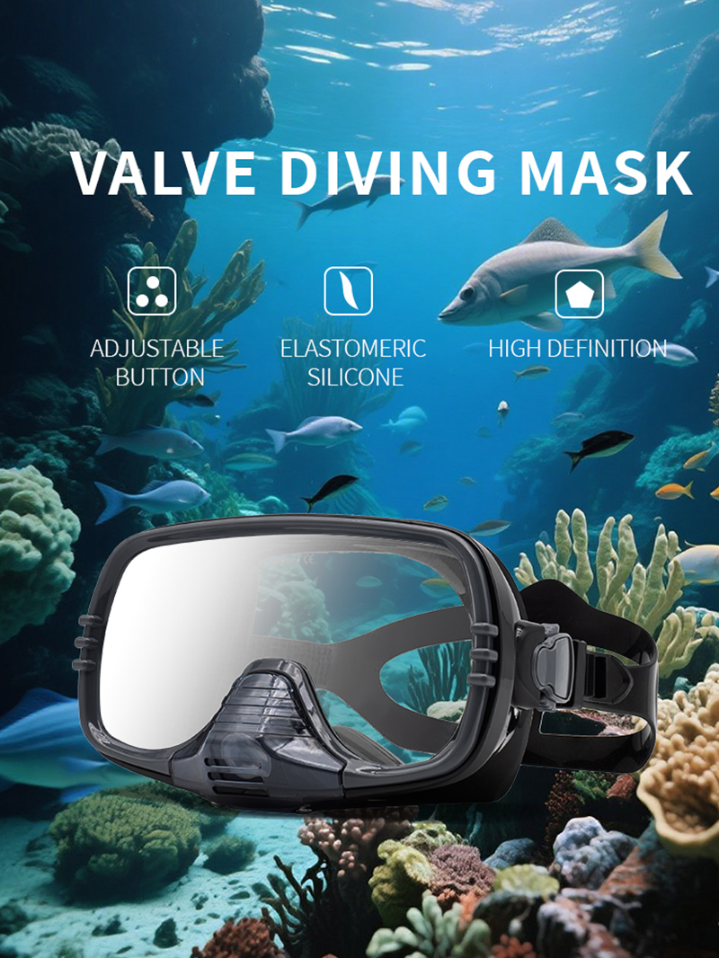 New Large Frame Diving Mask wi - Silicone Mask Bracket 评论和价格