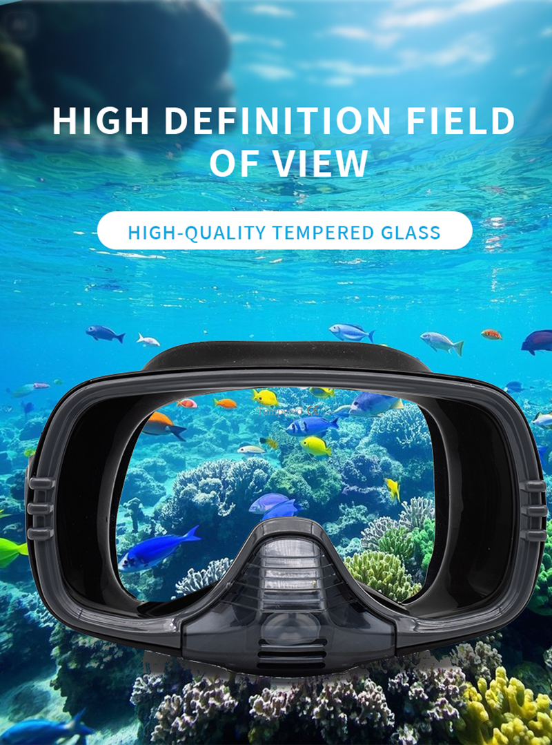 New Large Frame Diving Mask wi - Silicone Mask Bracket 评论和价格