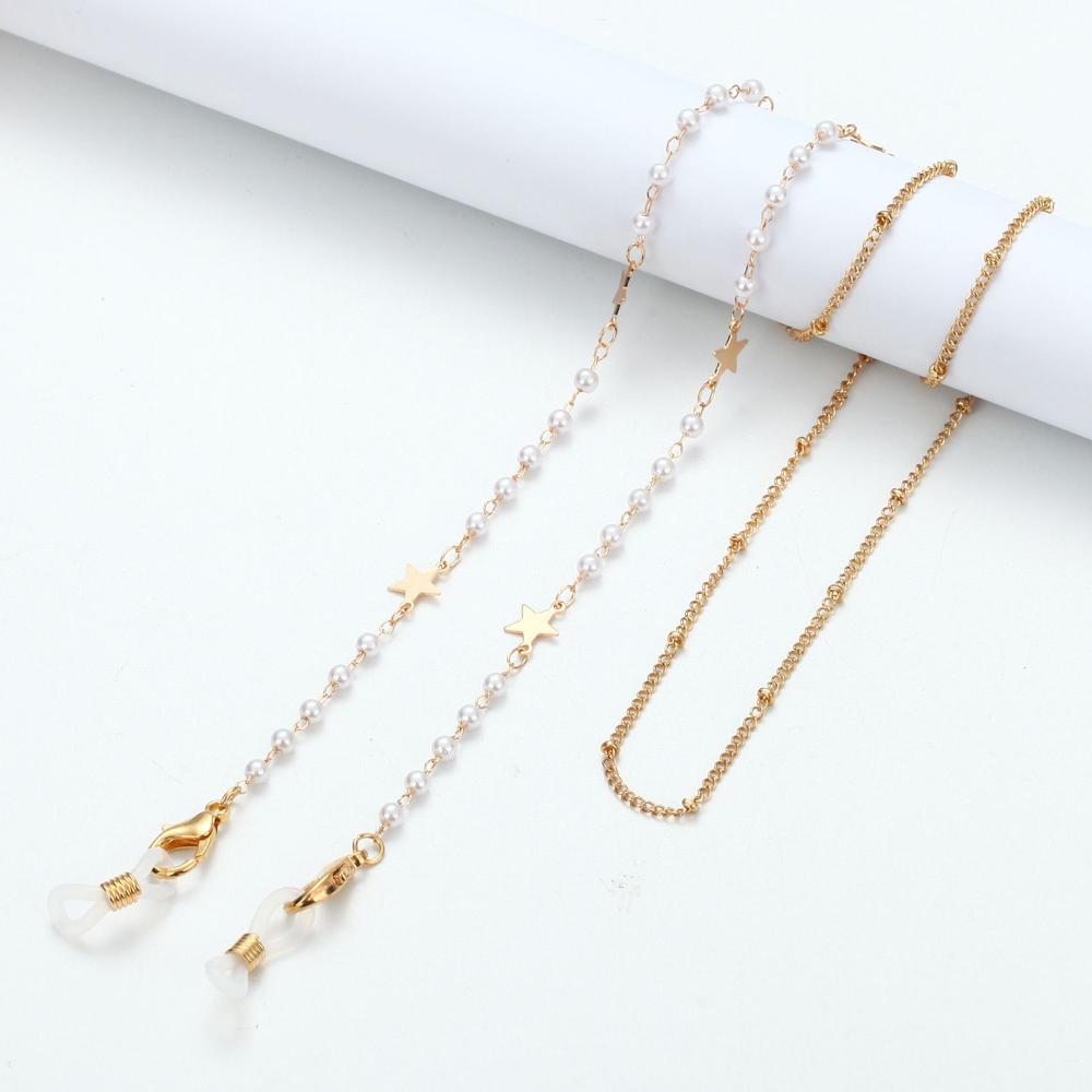 Jewelry Disc Metal Pearl Hangi - Mask Chain Holder 评论和价格