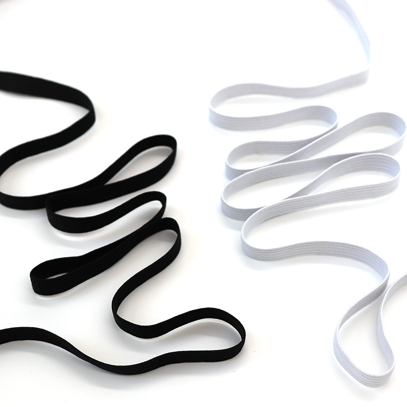 White Black 3mm Flat Elastic B - Mask Lanyard Adjustable 评论和价格