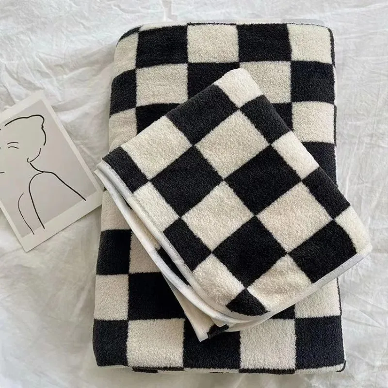 Checkerboard Pattern Bath Towe - Cloth Face Mask Washable 评论和价格
