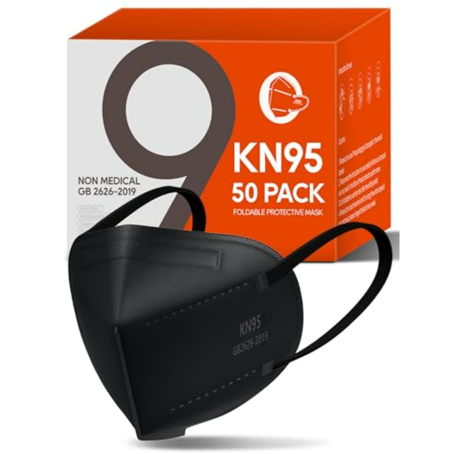 KN95 Face Masks 50 Pack for Ad - Black Face Mask Pack 评论和价格