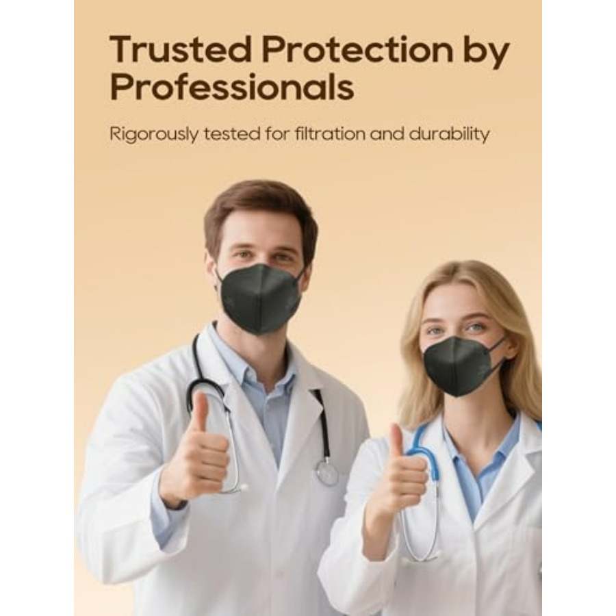 KN95 Face Masks 50 Pack for Ad - Black Face Mask Pack 评论和价格