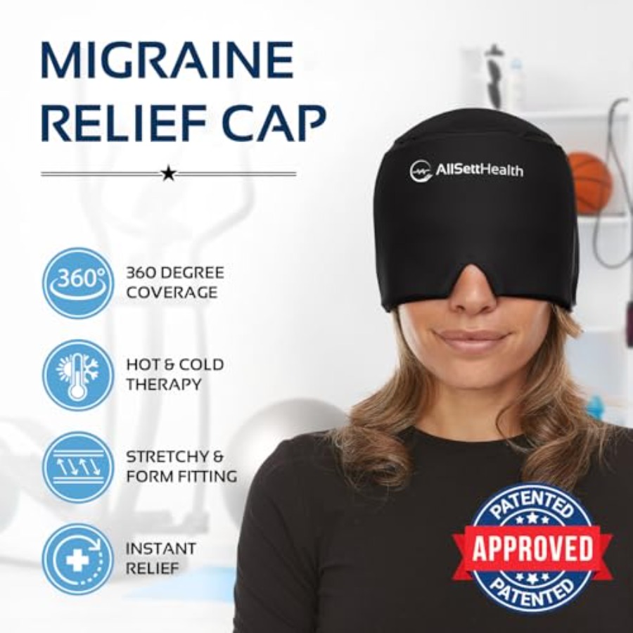 Migraine Relief Cap Ice Head W - Black Face Mask Pack 评论和价格